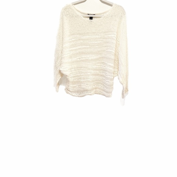 Willi Smith loose knit white cotton/poly sweater size large - Picture 1 of 5